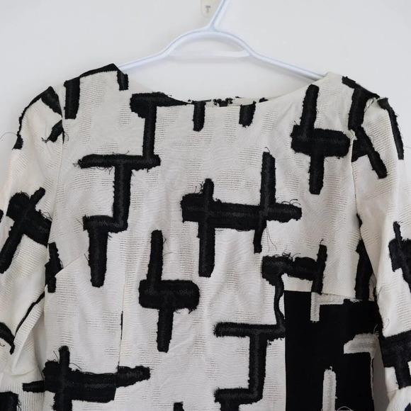 Autumn Adeigbo Giada Dress Cream & Black Bell Sleeve Midi Dress  2 - Picture 7 of 13